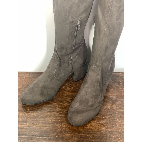 Unisa Women's Suede Block Heel Over The Knee Riding Boots Brown Size 10M - Picture 2 of 9